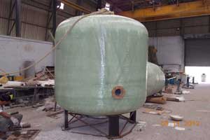 FRP VESSEL WITH MANE HOLE HAND HOLE MS STAND